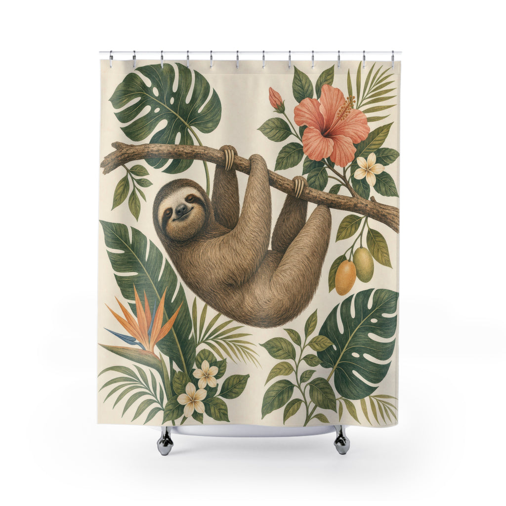 Tropical Sloth Shower Curtain