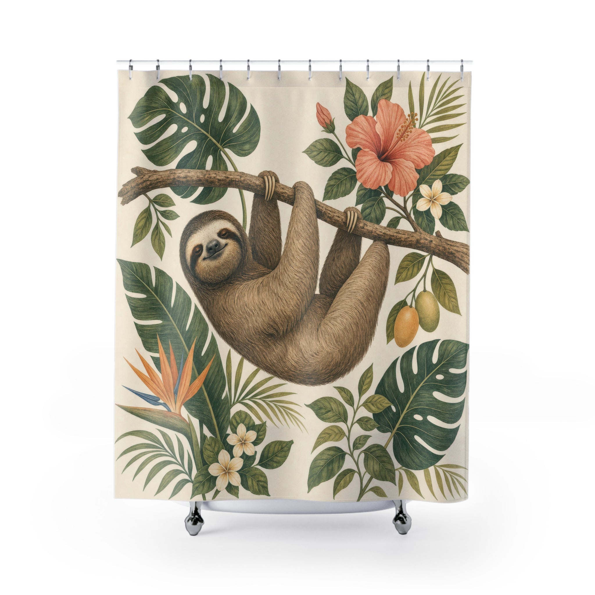 Tropical Sloth Shower Curtain