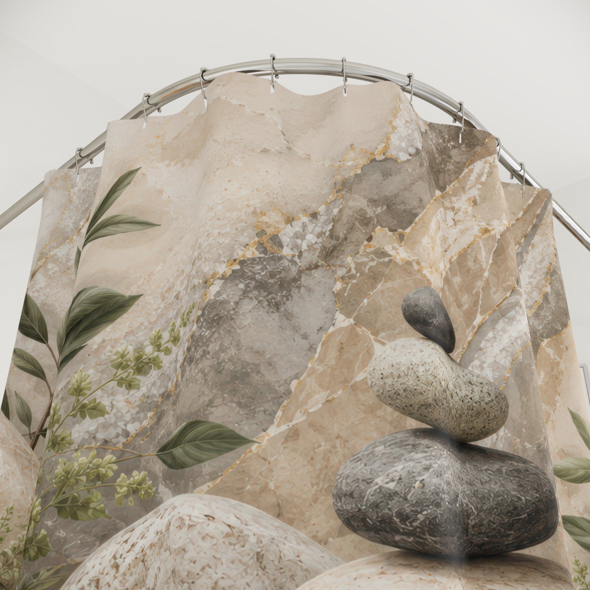 Stone Shower Curtain: Pebble Spa