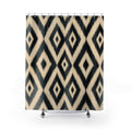Black Cream Diamond Shower Curtain