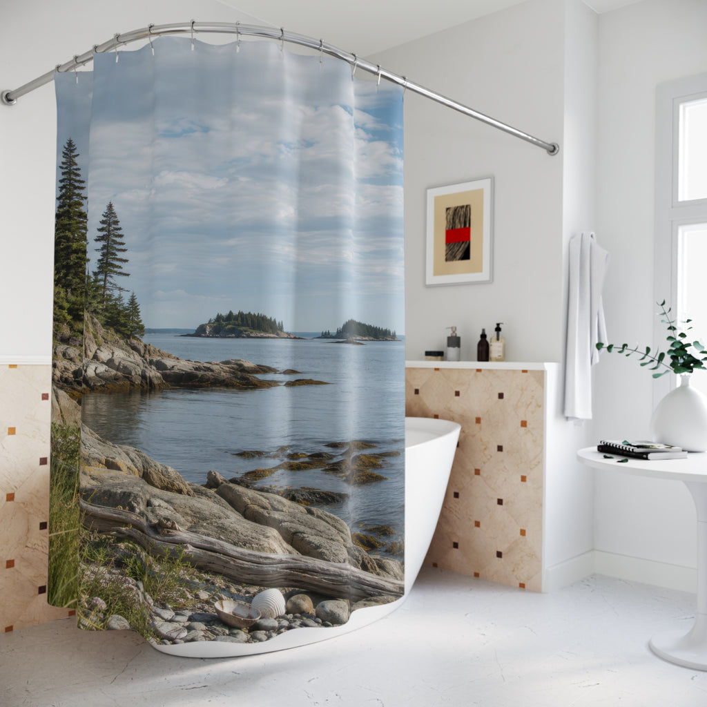 Rocky Coastal Landscape Shower Curtain