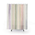 Pale Lavender Mint Vertical Stripe Shower Curtain