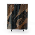 Black and Brown Shower Curtain: Abstract Earth Tone