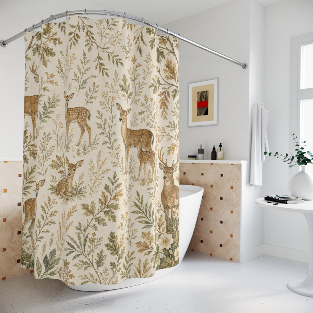 Deer Rustic Woodland Shower Curtain