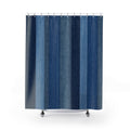 Navy Denim Vertical Stripe Shower Curtain