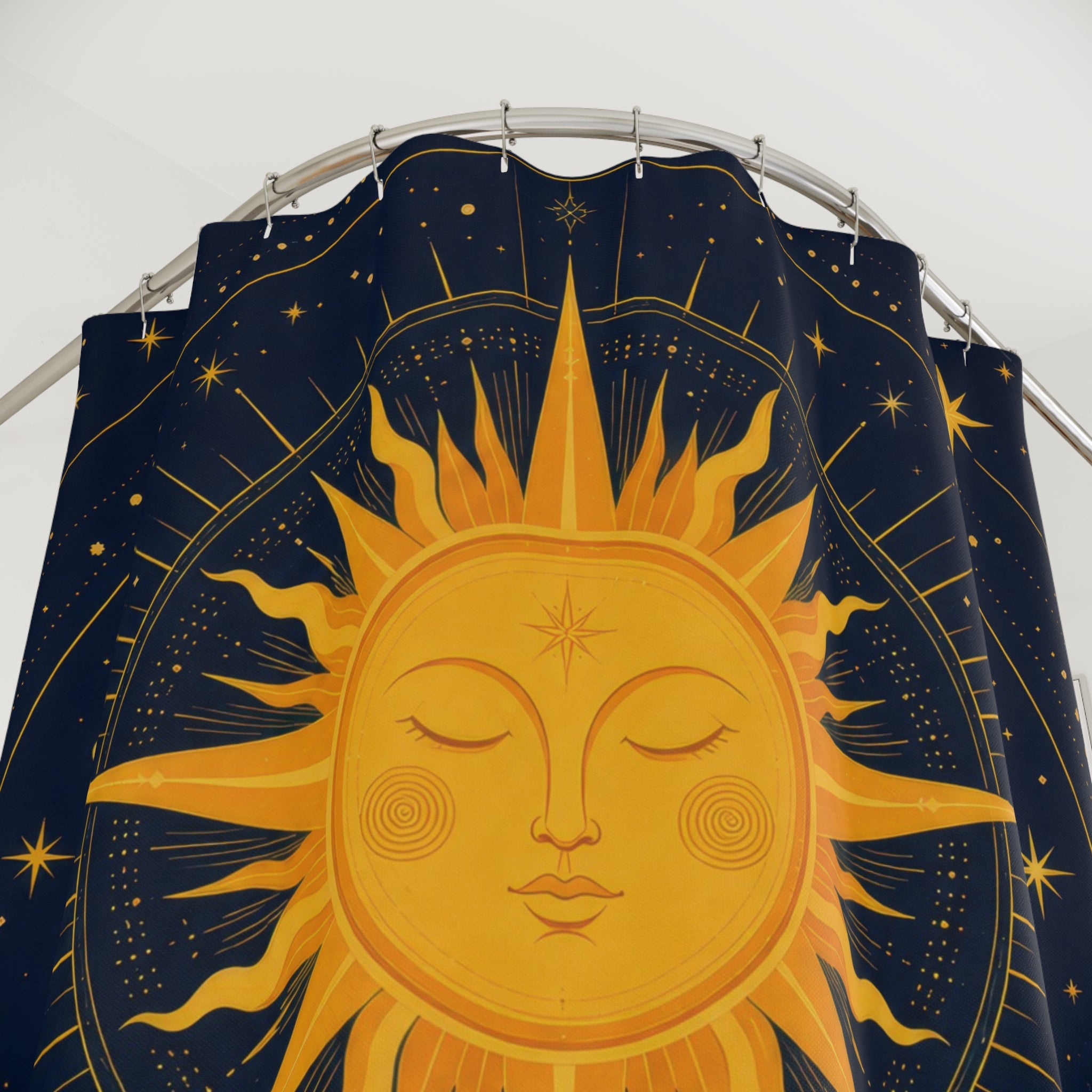 Saffron Sun Celestial Shower Curtain