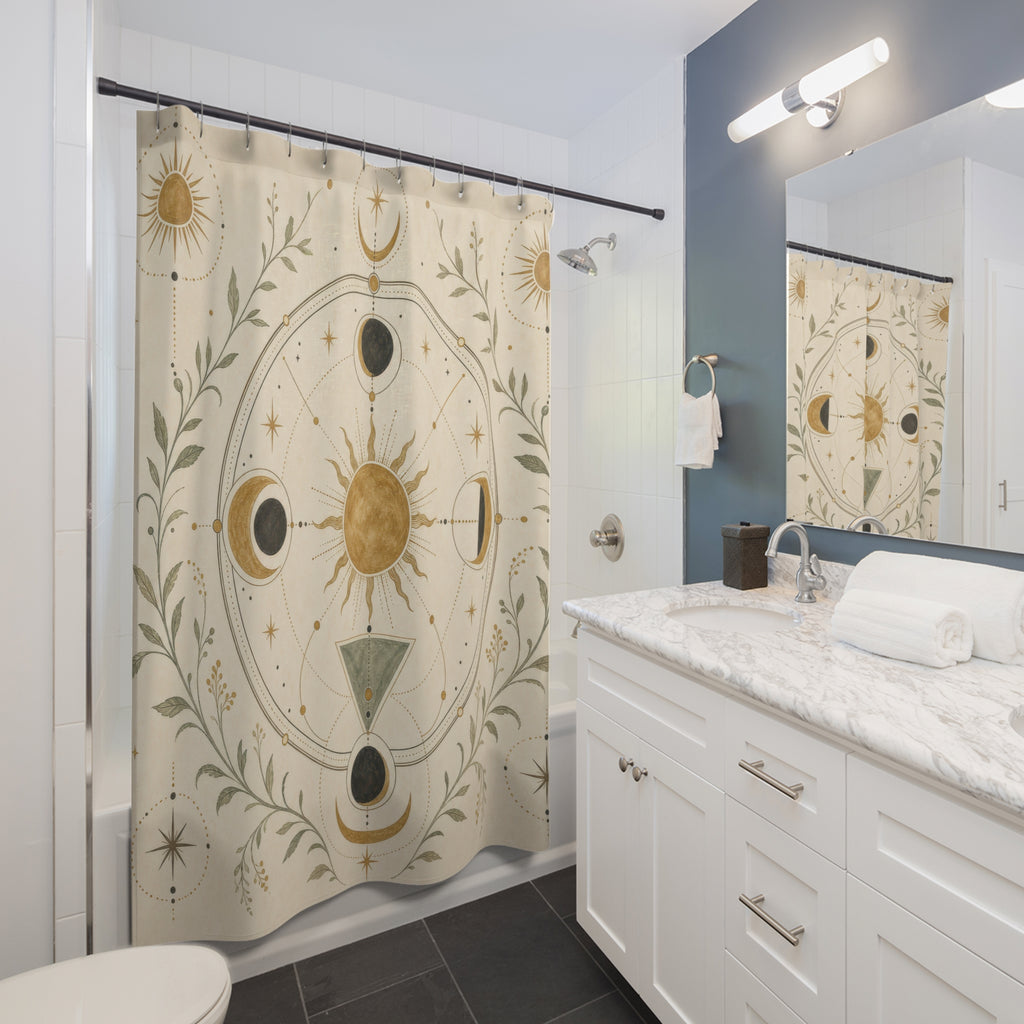 Alchemy Sun Moon Celestial Shower Curtain