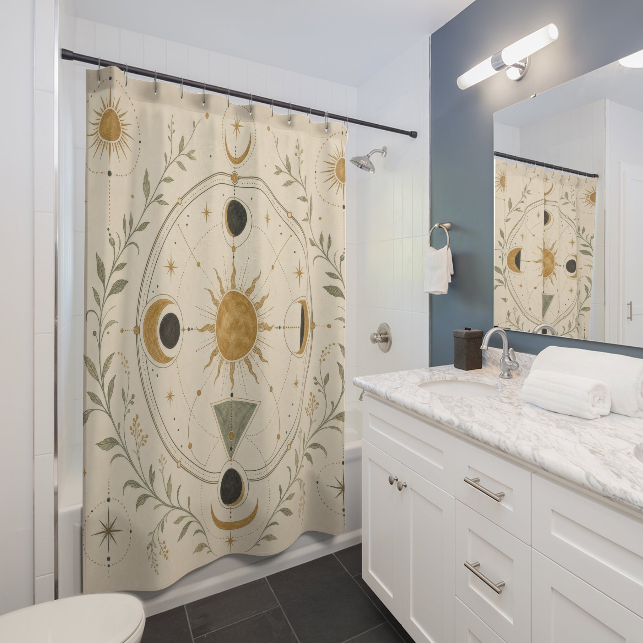 Alchemy Sun Moon Celestial Shower Curtain