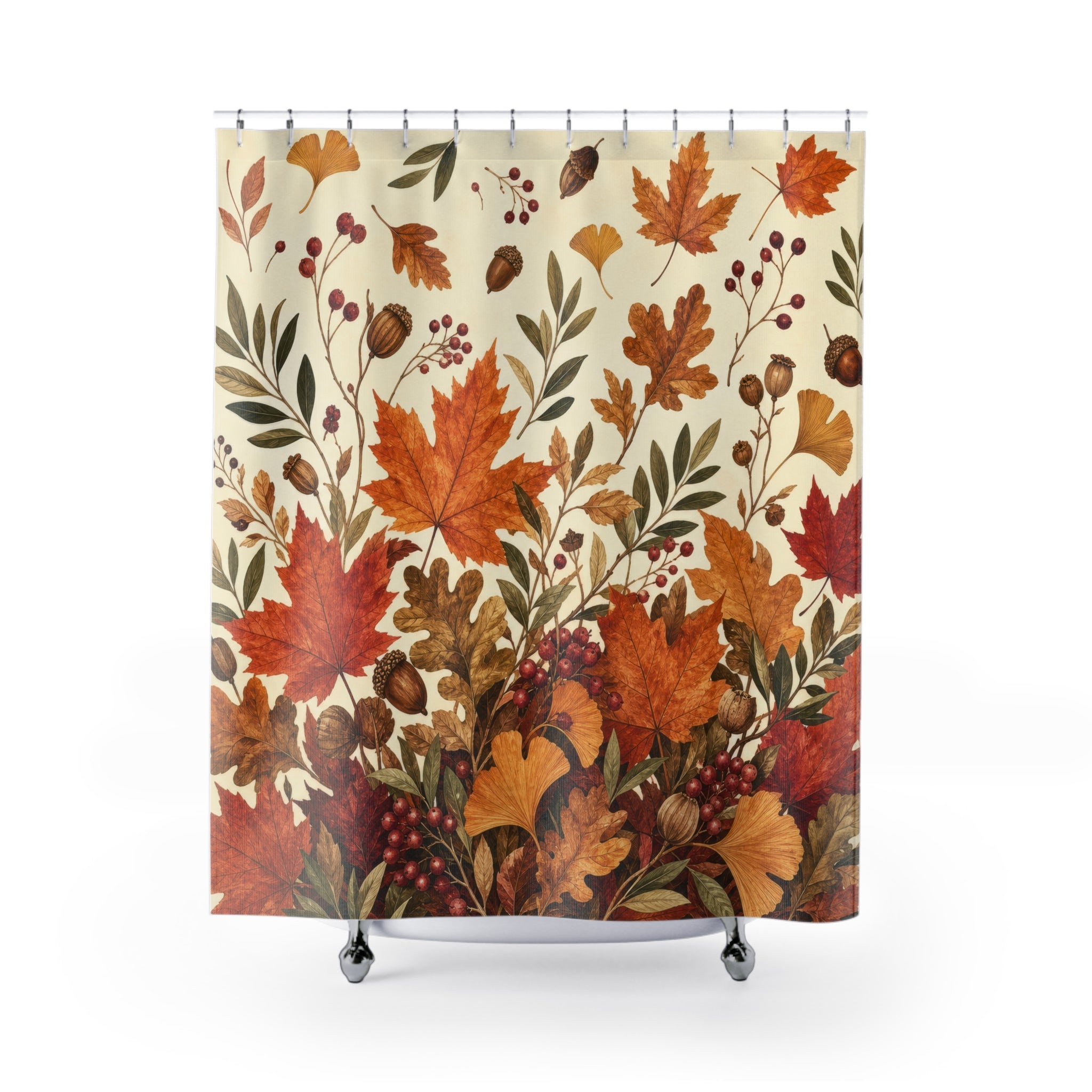 Fall Leaves Shower Curtain – Autumn Botanical