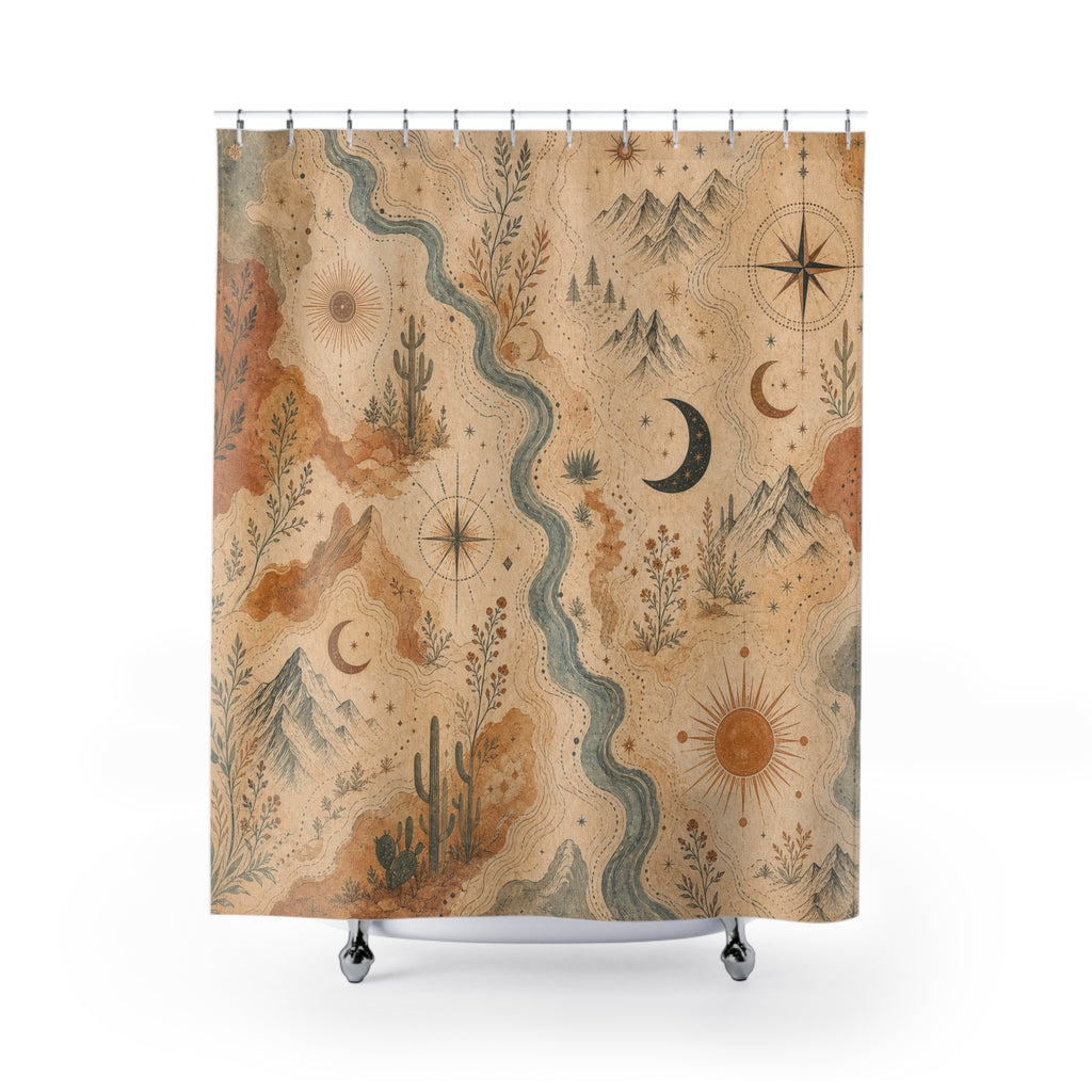 Abstract Desert Map Shower Curtain