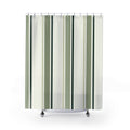 Forest Green Cream Pinstripe Shower Curtain
