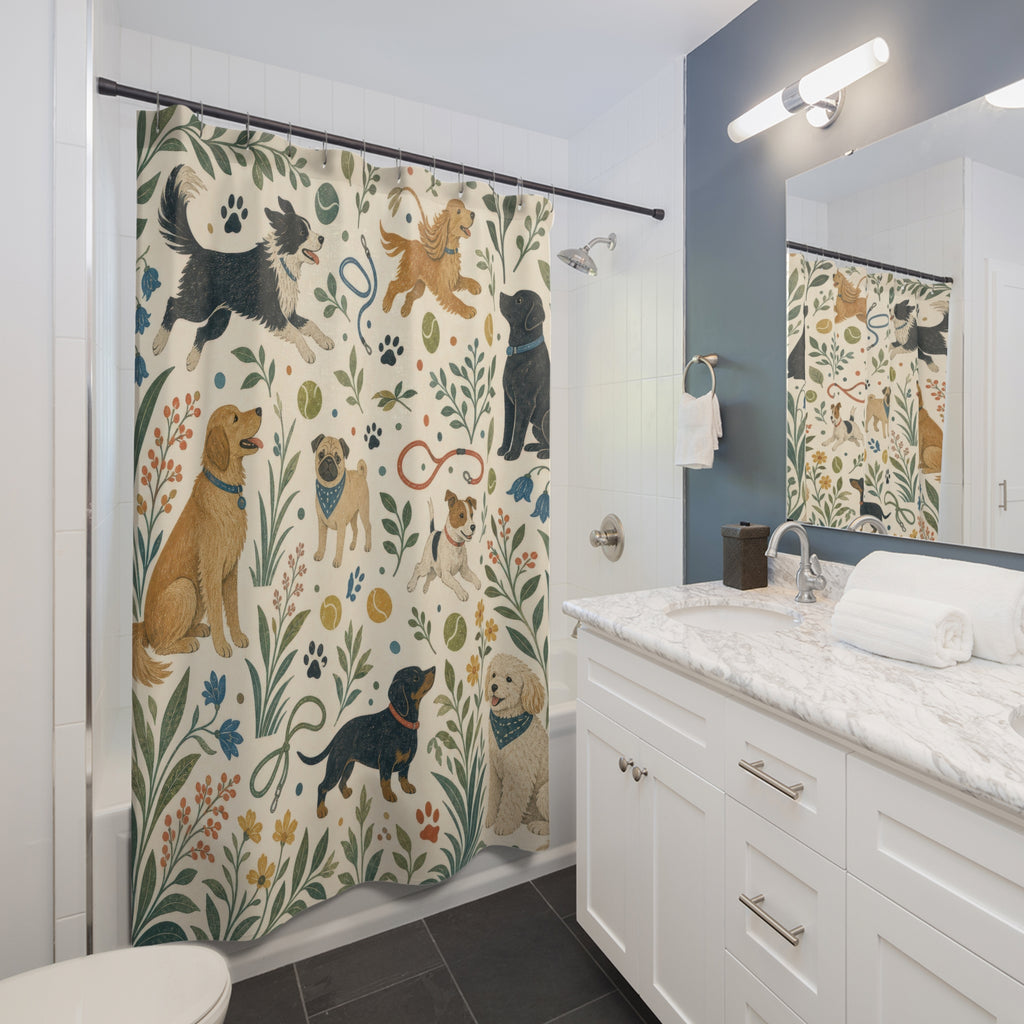 Pet Bathroom Decor Shower Curtain
