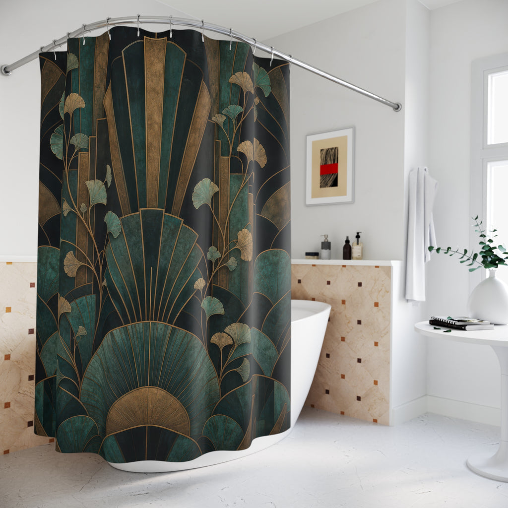 Antique Art Deco Ginkgo Shower Curtain