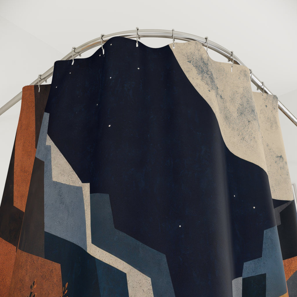 Canyon Moon Mid Century Modern Shower Curtain