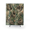Nature Shower Curtain: Green Botanical Sloth