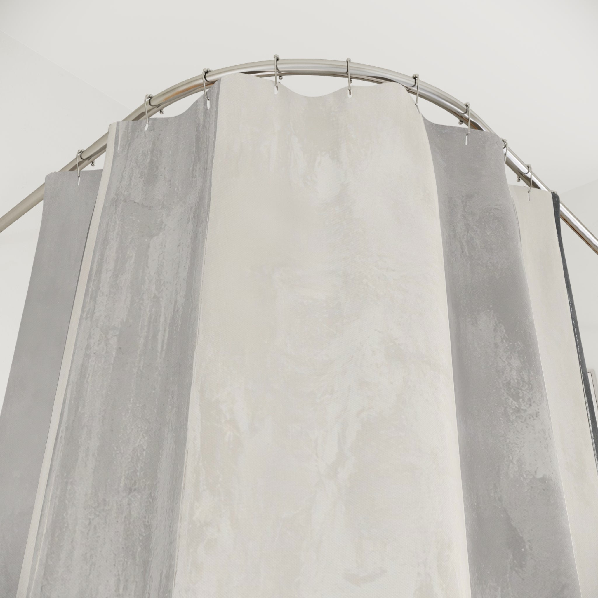 Grey White Vertical Stripe Shower Curtain