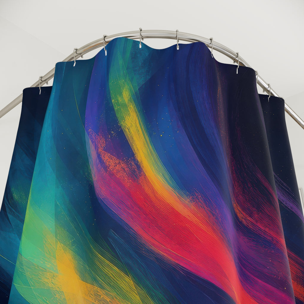 Aurora Ribbon Landscape Shower Curtain
