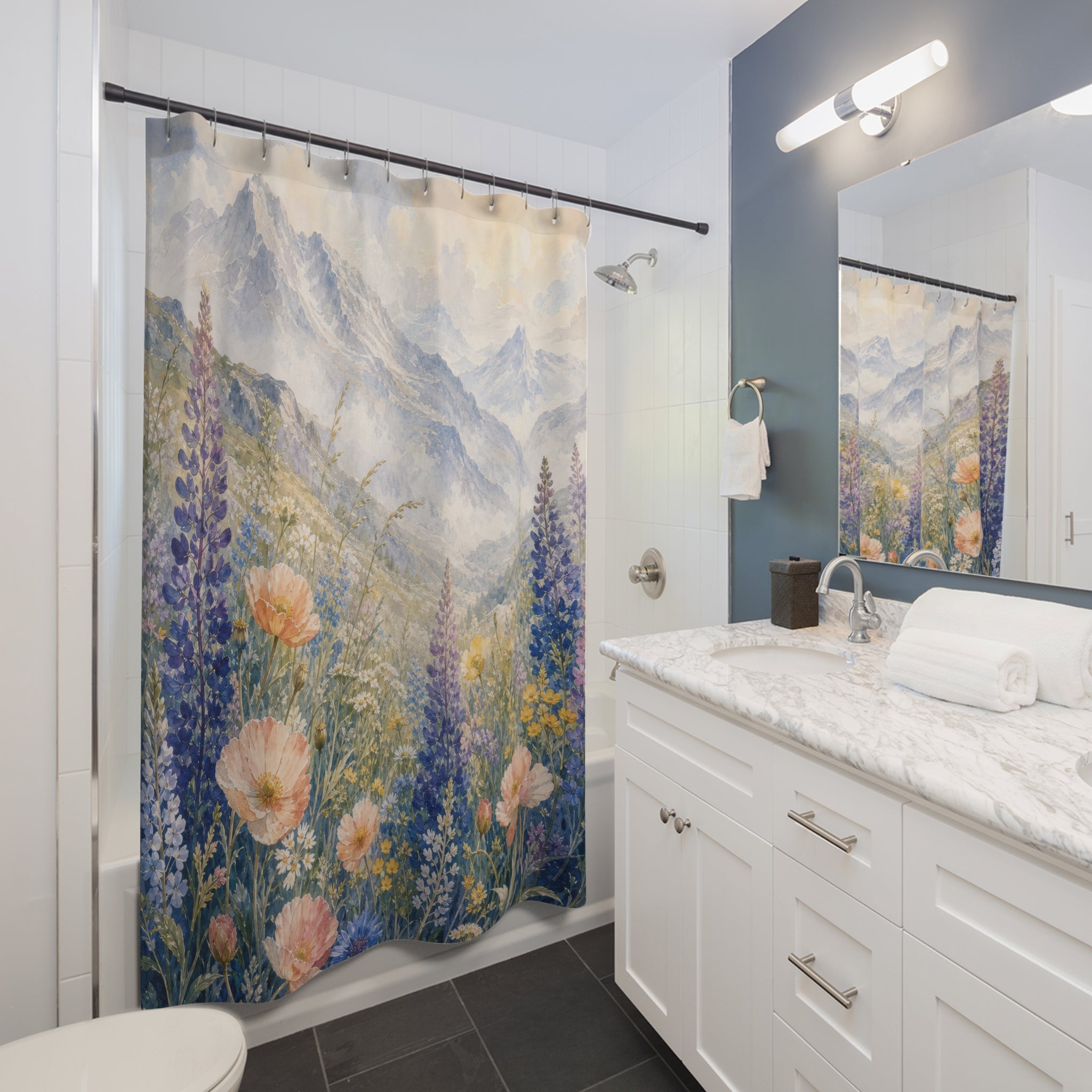 Alpine Wildflower Mirage Shower Curtain