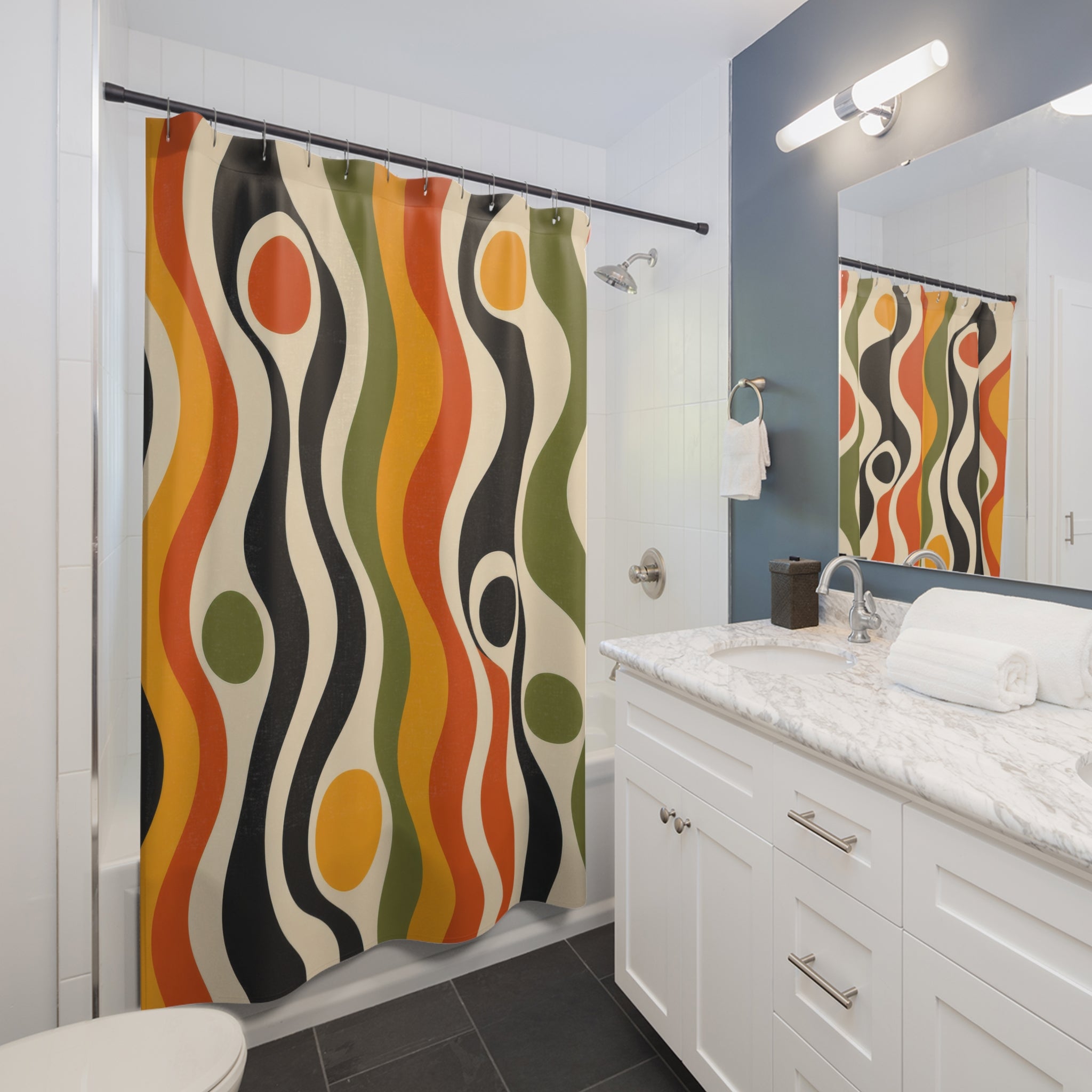 Retro 60s Mid Century Shower Curtain