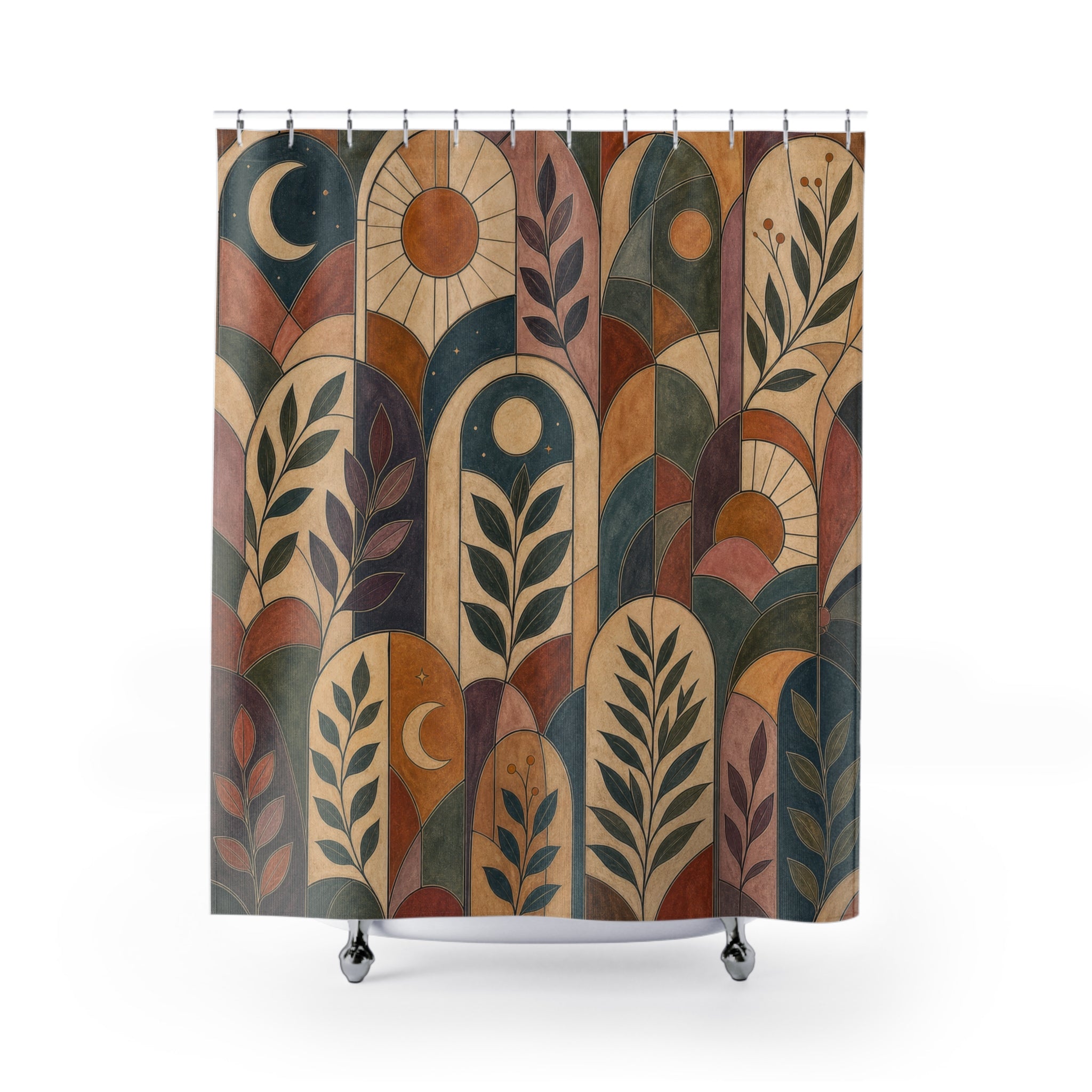 Modern Botanical Arch Shower Curtain