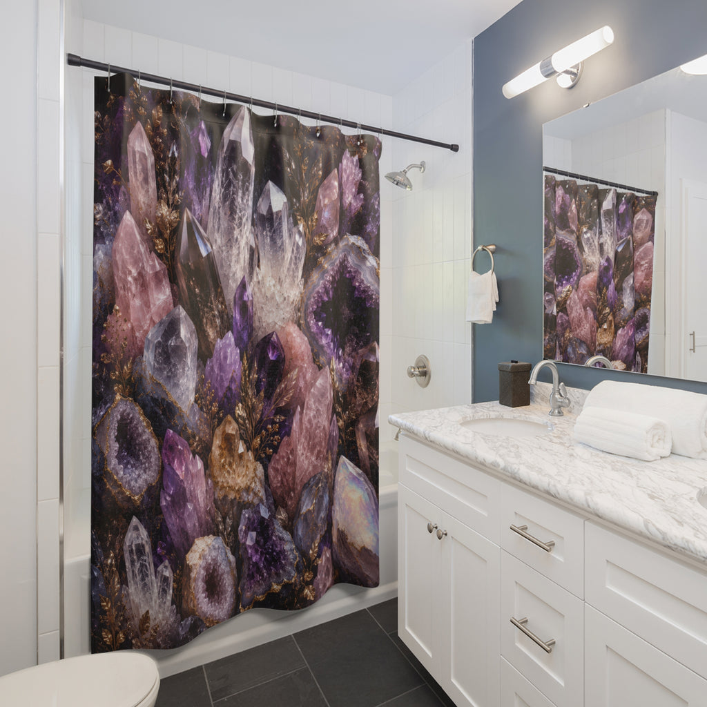 Crystal Shower Curtain: Amethyst Geode