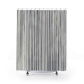 Navy Blue White Pinstripe Shower Curtain