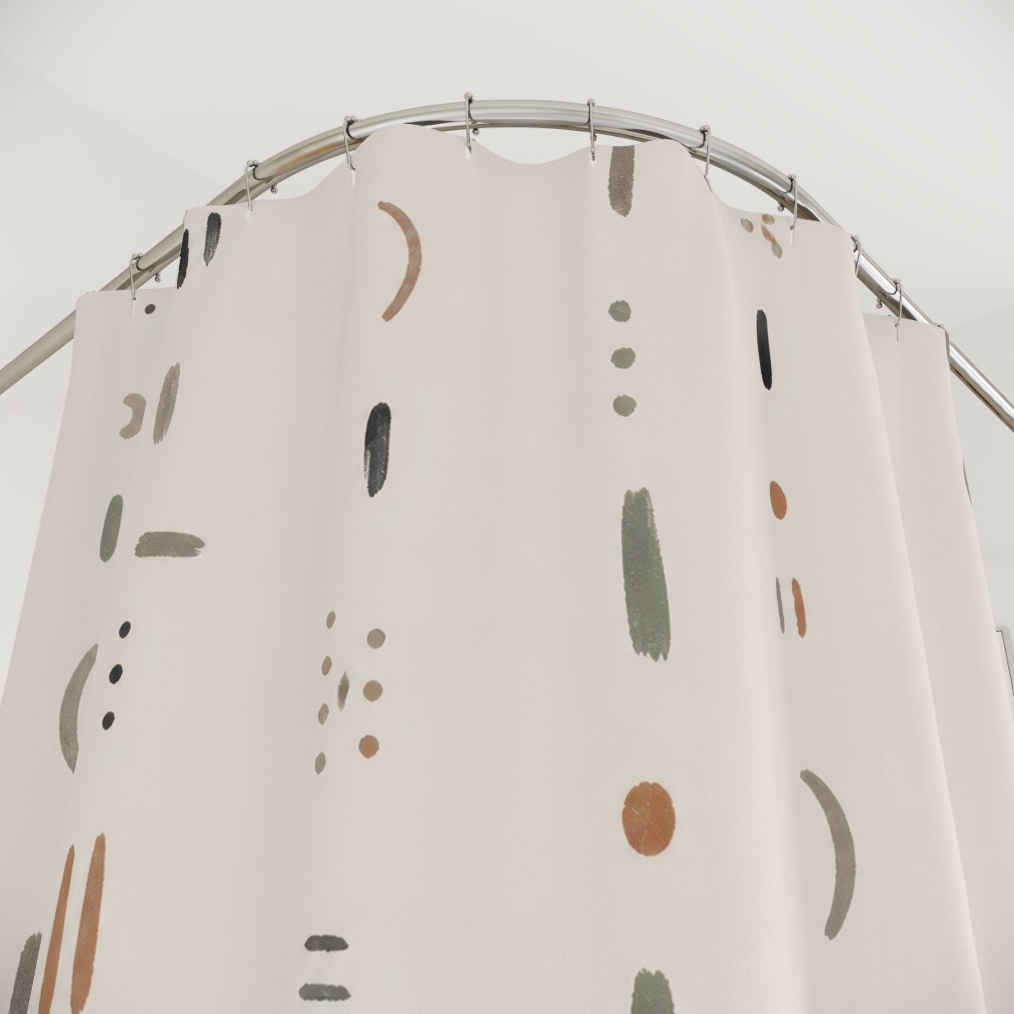 Tiny Dash Dot Abstract Shower Curtain