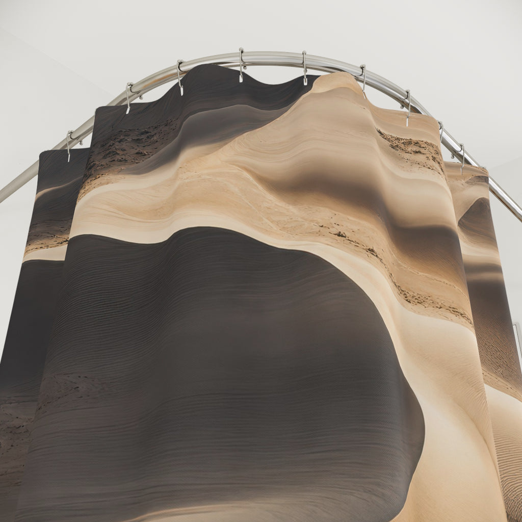 Desert Shower Curtain, Sand Dune Bath Decor, Warm Neutral Landscape Pattern, Nature Guest Bathroom Decor, Beige Spa Style, Warm Desert Style