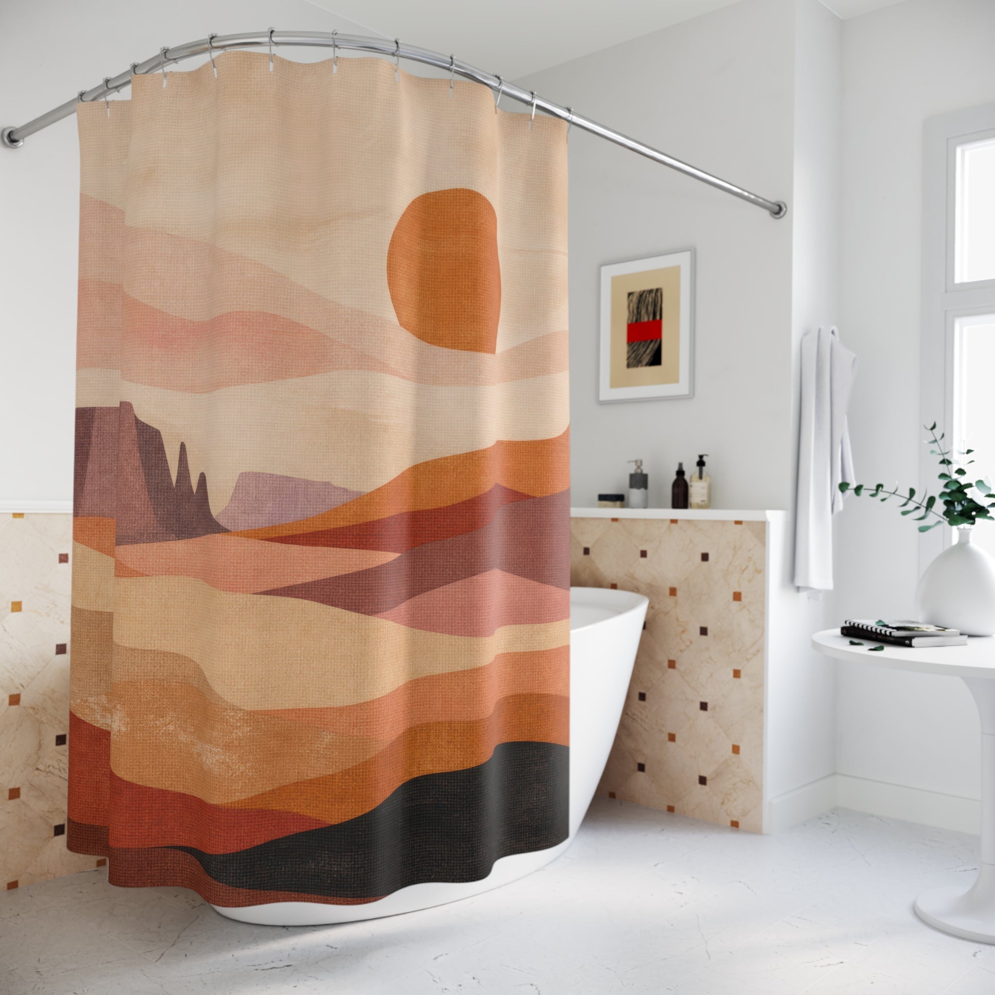 Terracotta Desert Sunset Shower Curtain