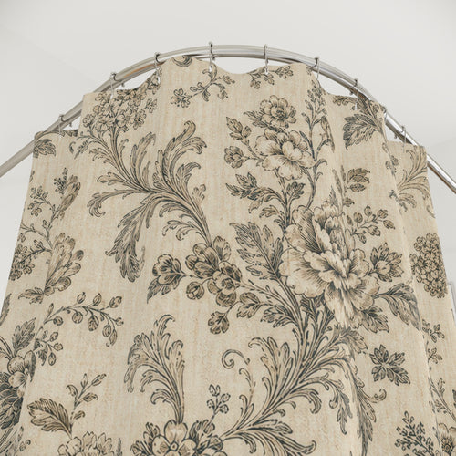 Black Transferware Toile Shower Curtain