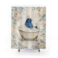 Funny Blue Bird Bubble Bath Shower Curtain