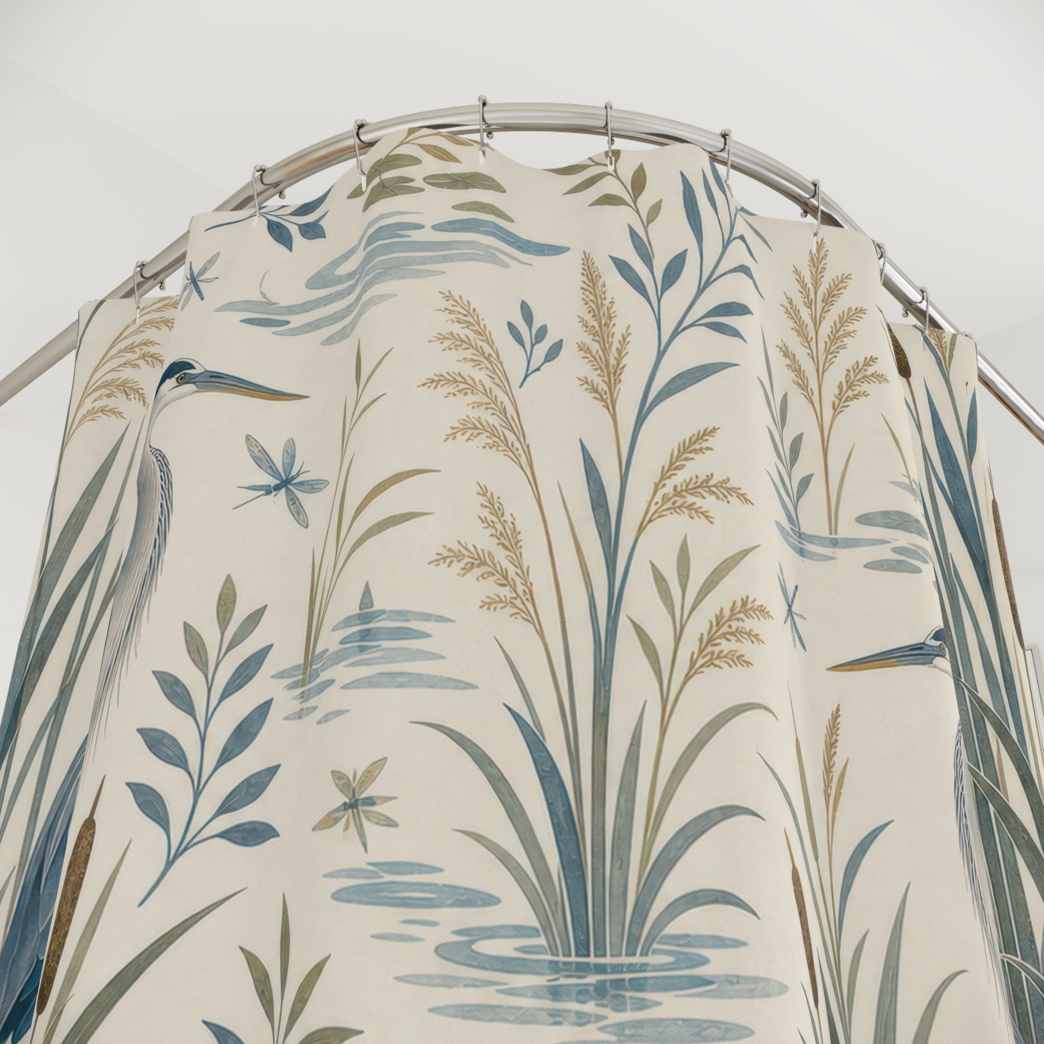 Bird Lake Heron Shower Curtain