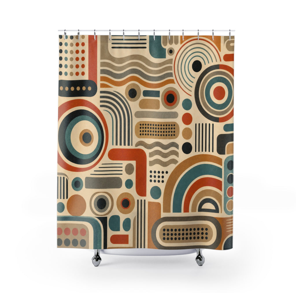 Retro Radio Abstract Shower Curtain