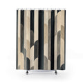 Beige Ivory Stacked Arch Stripe Shower Curtain