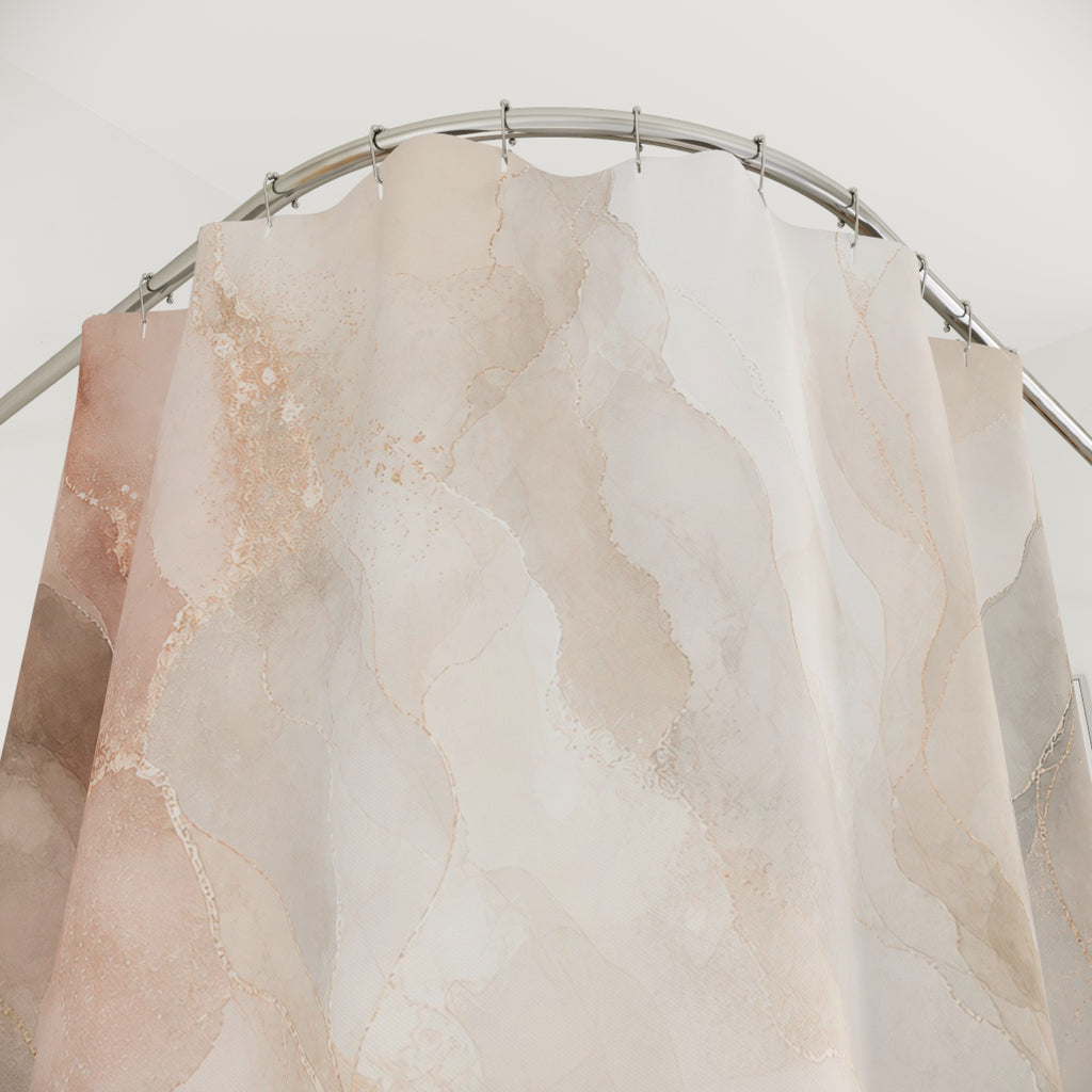 Pink and Beige Shower Curtain