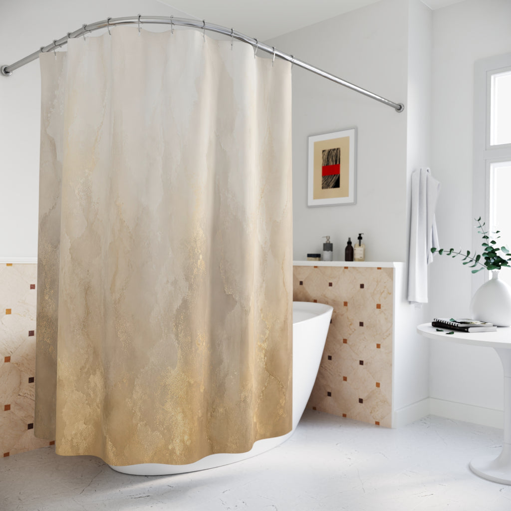 Beige Gold Shower Curtain