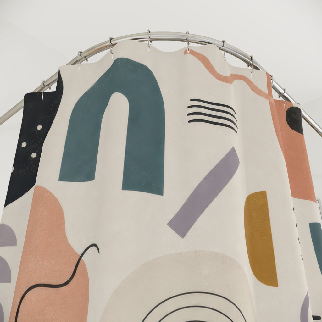 Colorful Abstract Geometric Shower Curtain