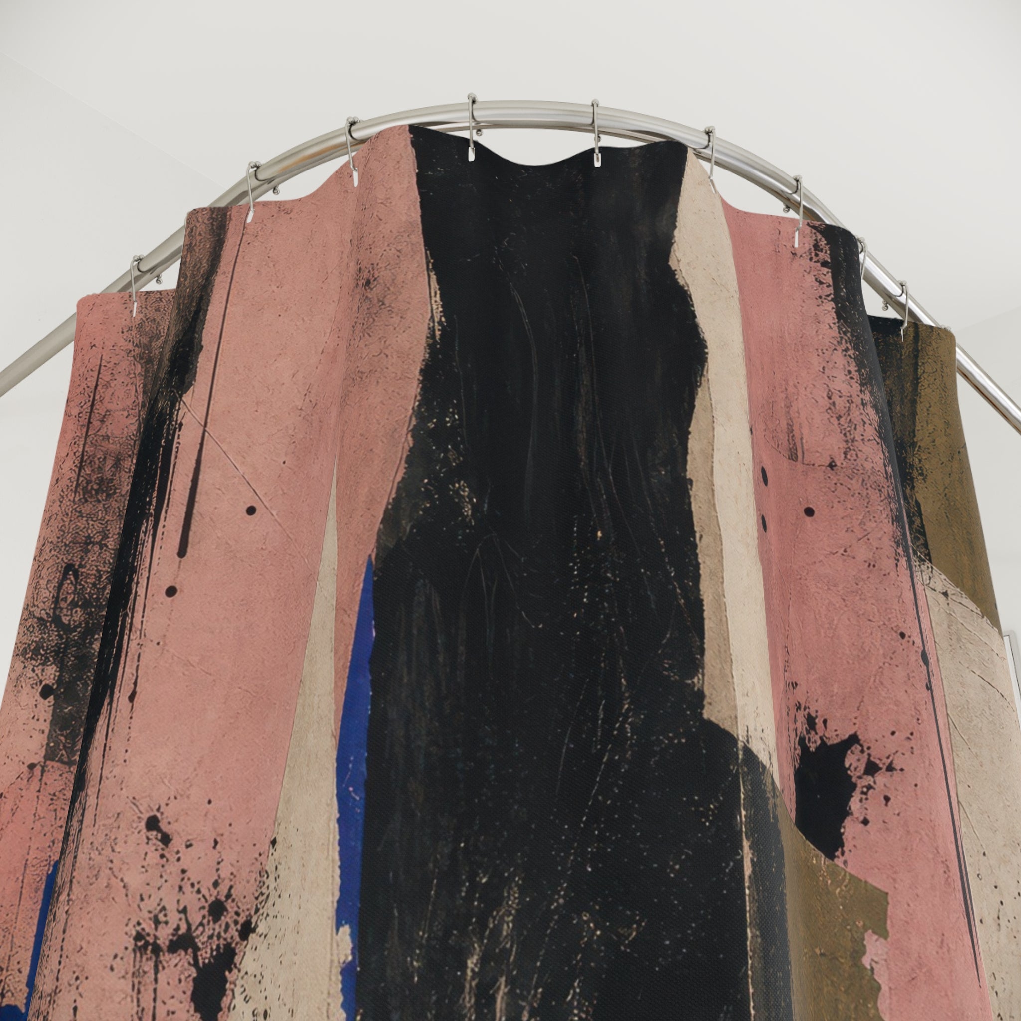 Black Pink Abstract Shower Curtain