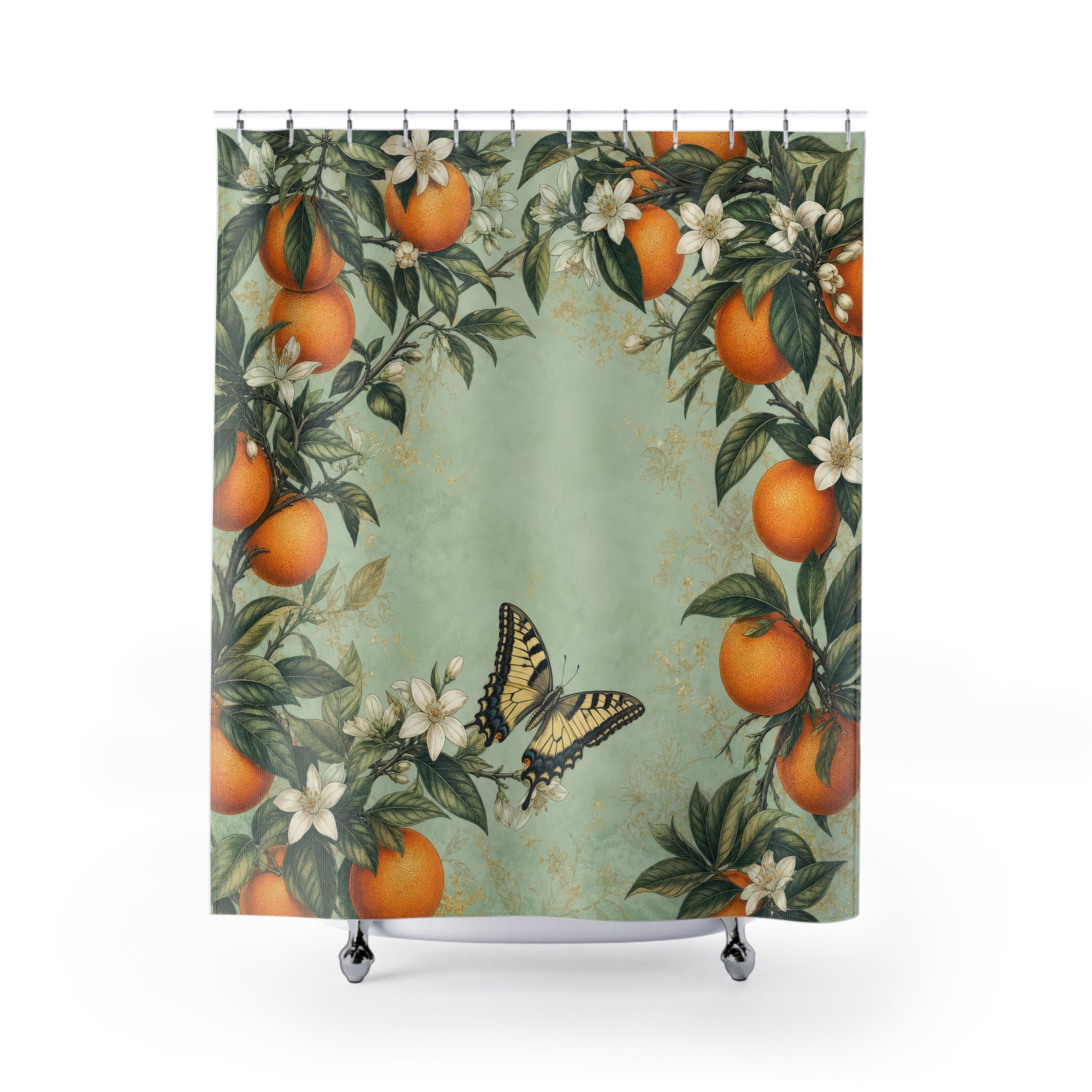 Orange Blossom Arch Shower Curtain