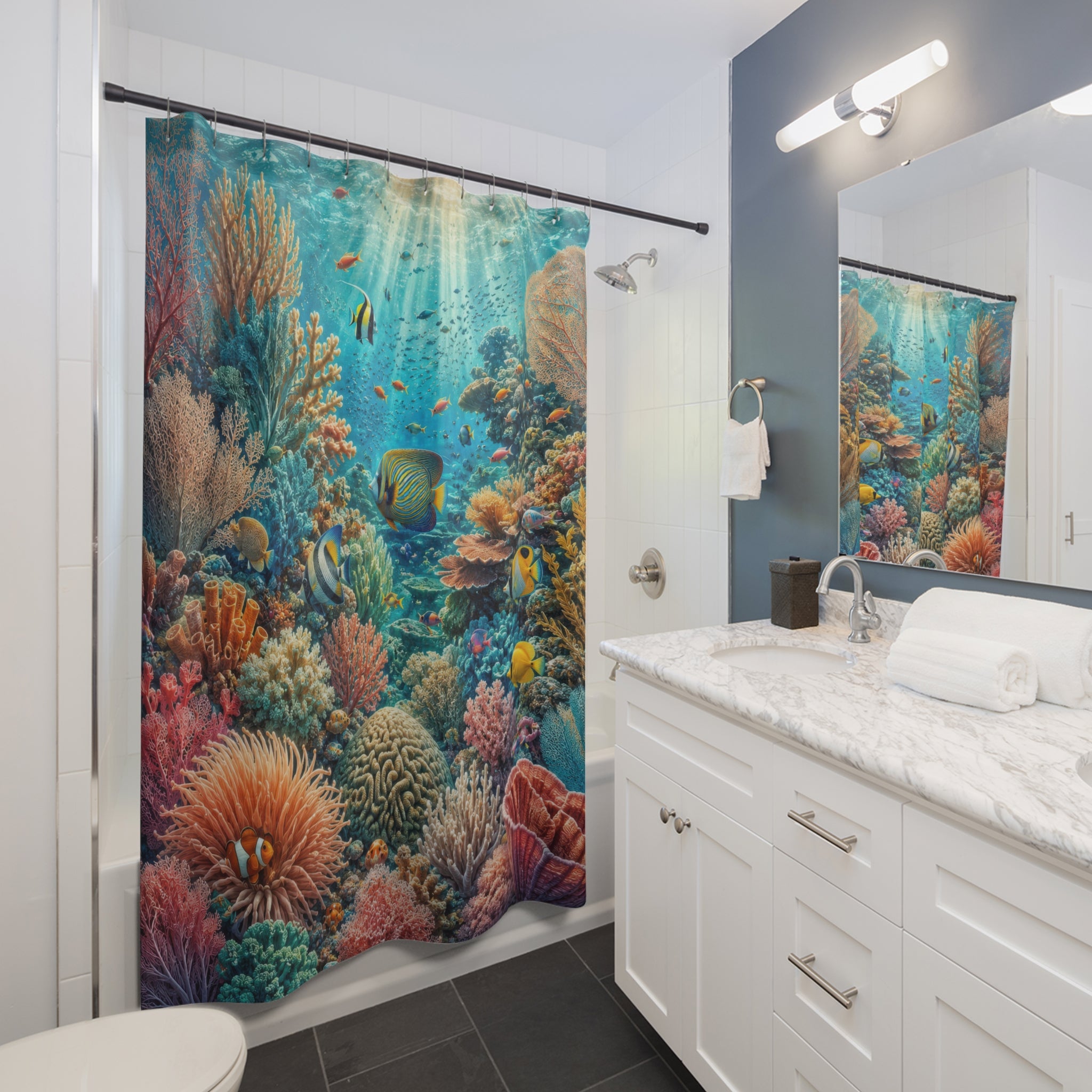 Coral Reef Shower Curtain: Tropical Fish
