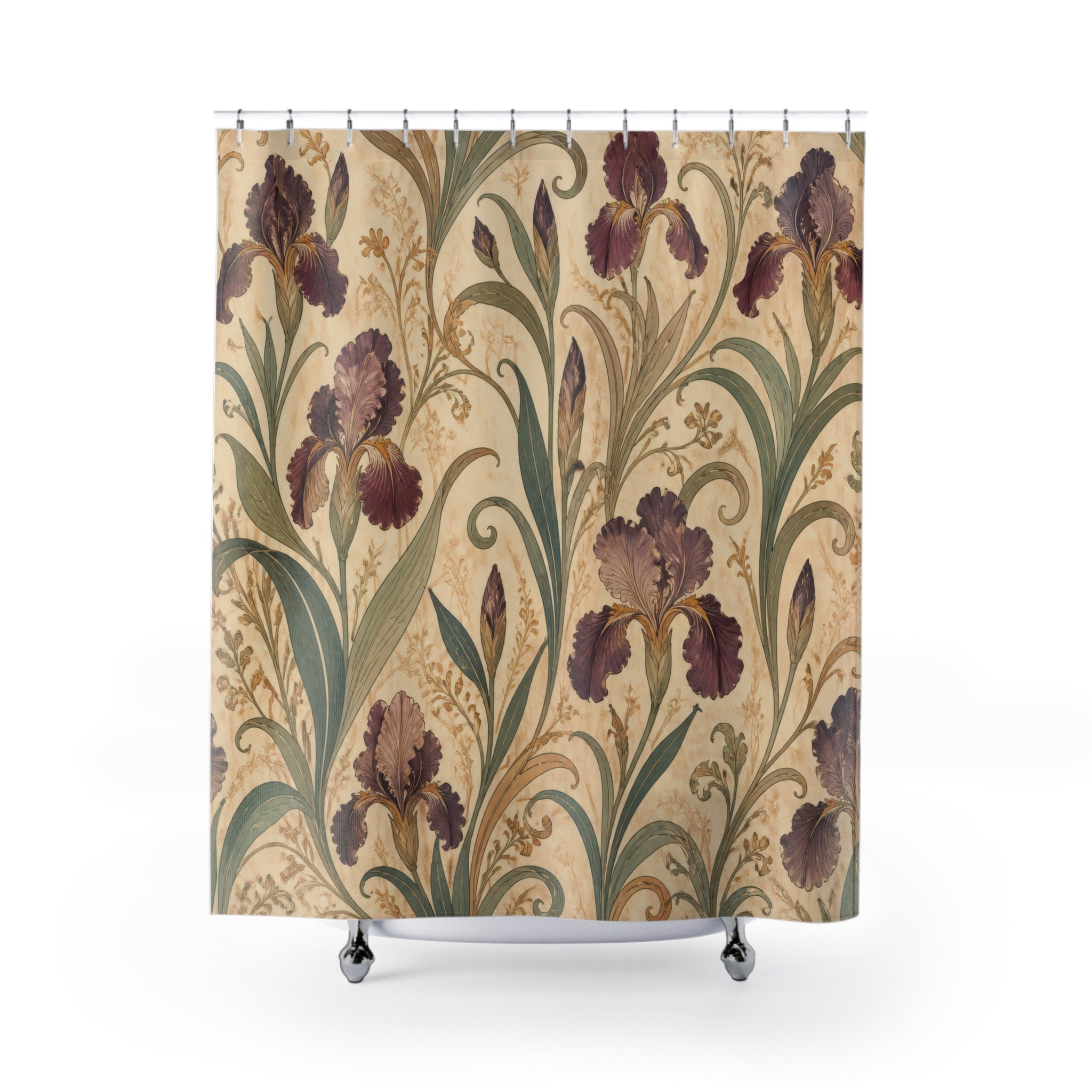 Vintage Iris Floral Shower Curtain