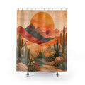 Southwestern Desert Shower Curtain – Cactus Sunset