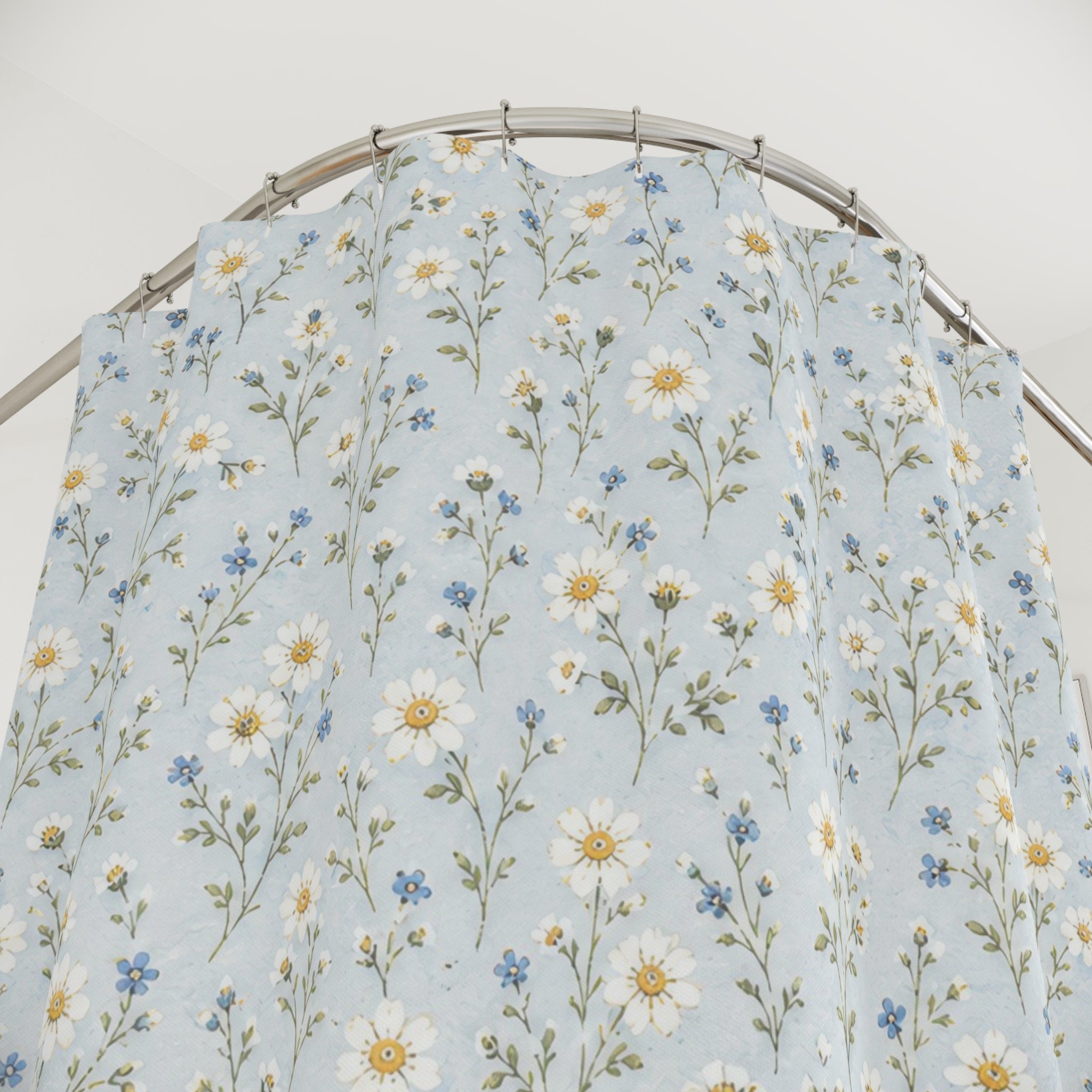 Blue Daisy Ditsy Shower Curtain