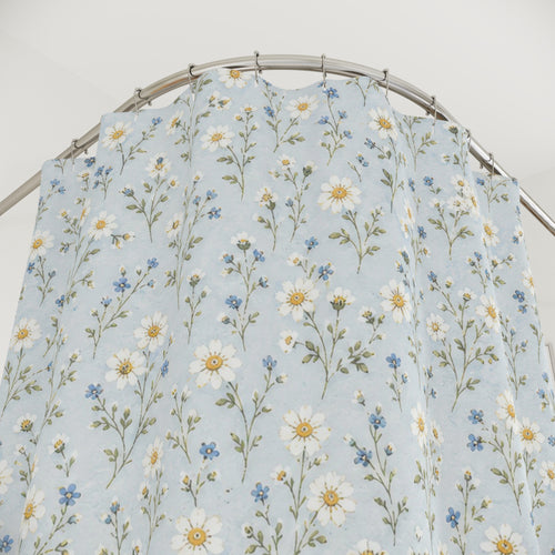 Blue Daisy Ditsy Shower Curtain