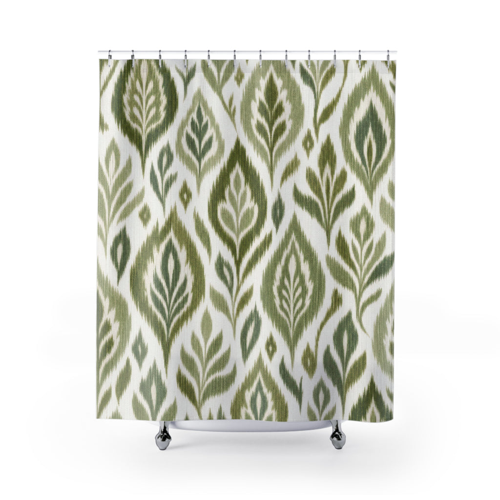Ikat Leaf Shower Curtain
