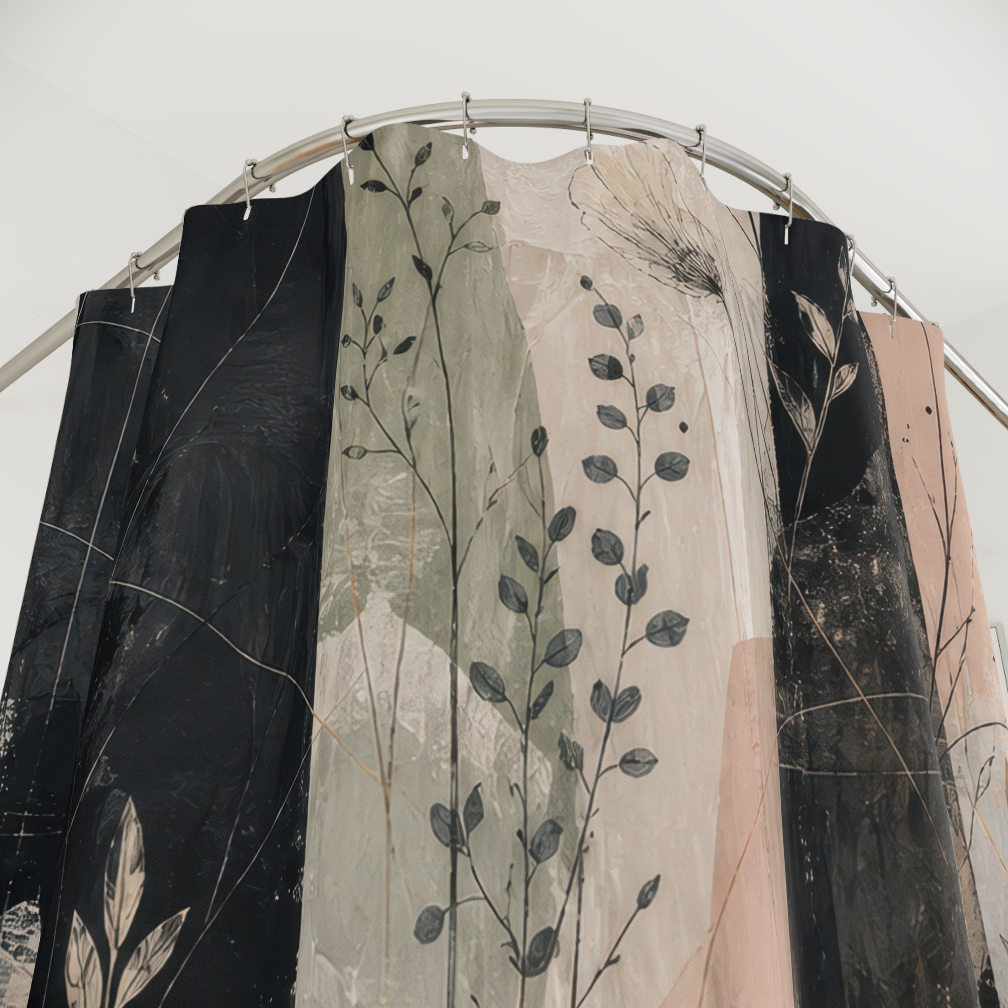 Charcoal Garden Monoliths Shower Curtain