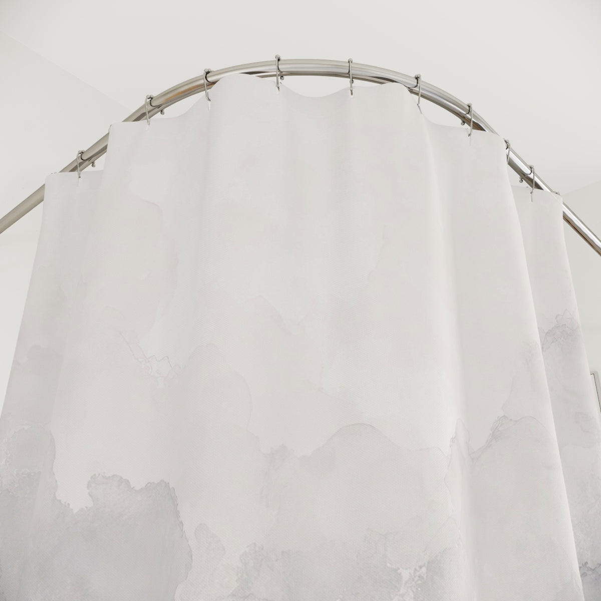 Grey White Watercolor Shower Curtain