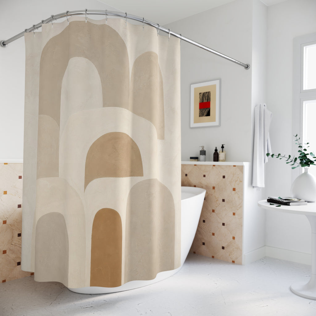 Beige Cream Arch Shower Curtain