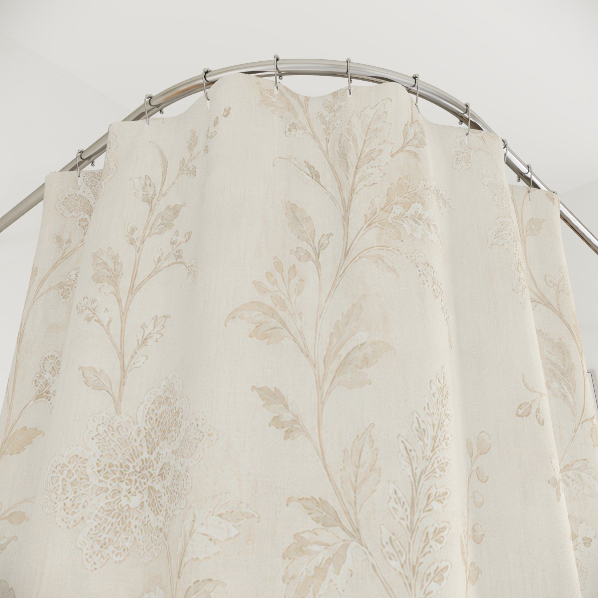 Faded Beige Floral Branch Shower Curtain