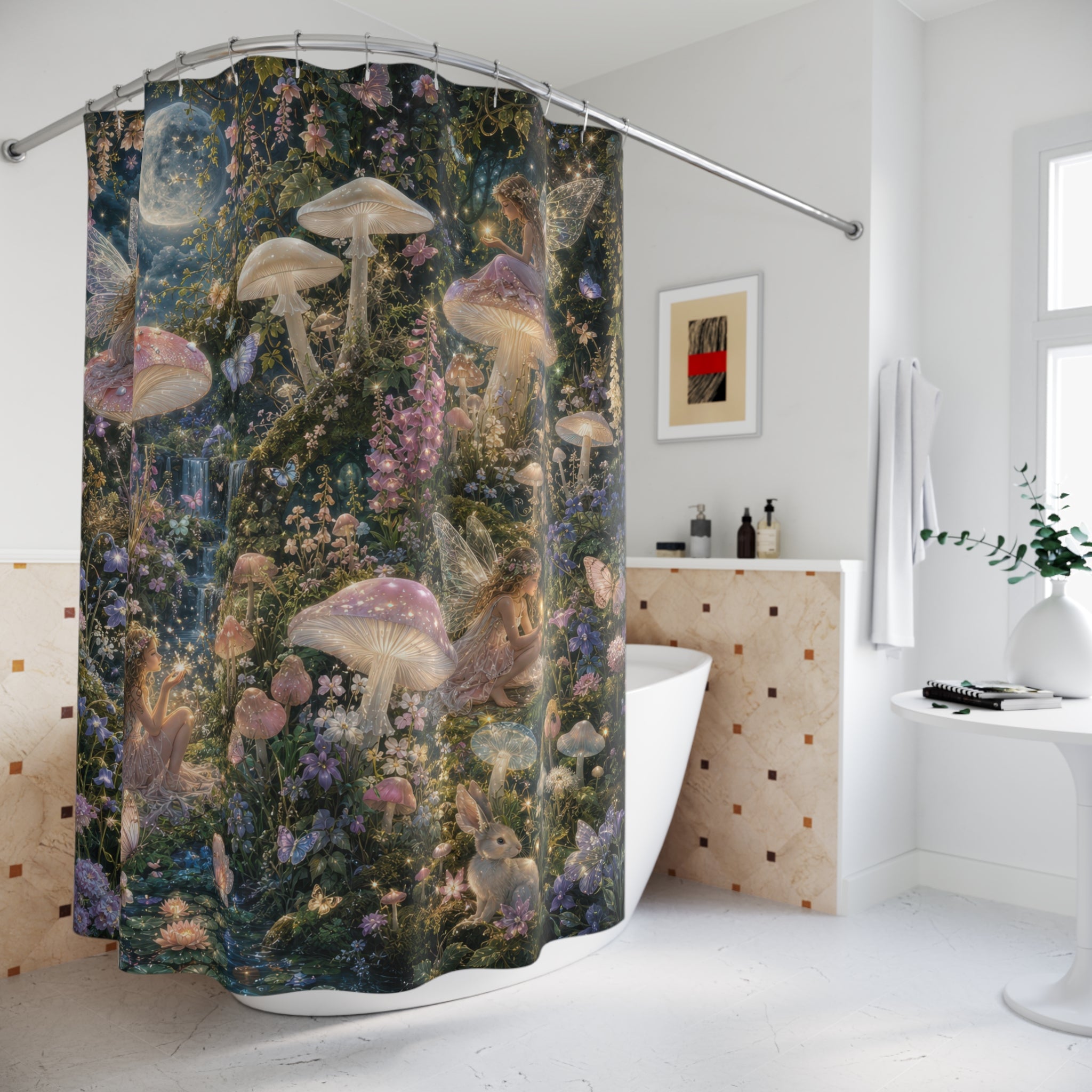 Fairycore Shower Curtain: Botanical Garden